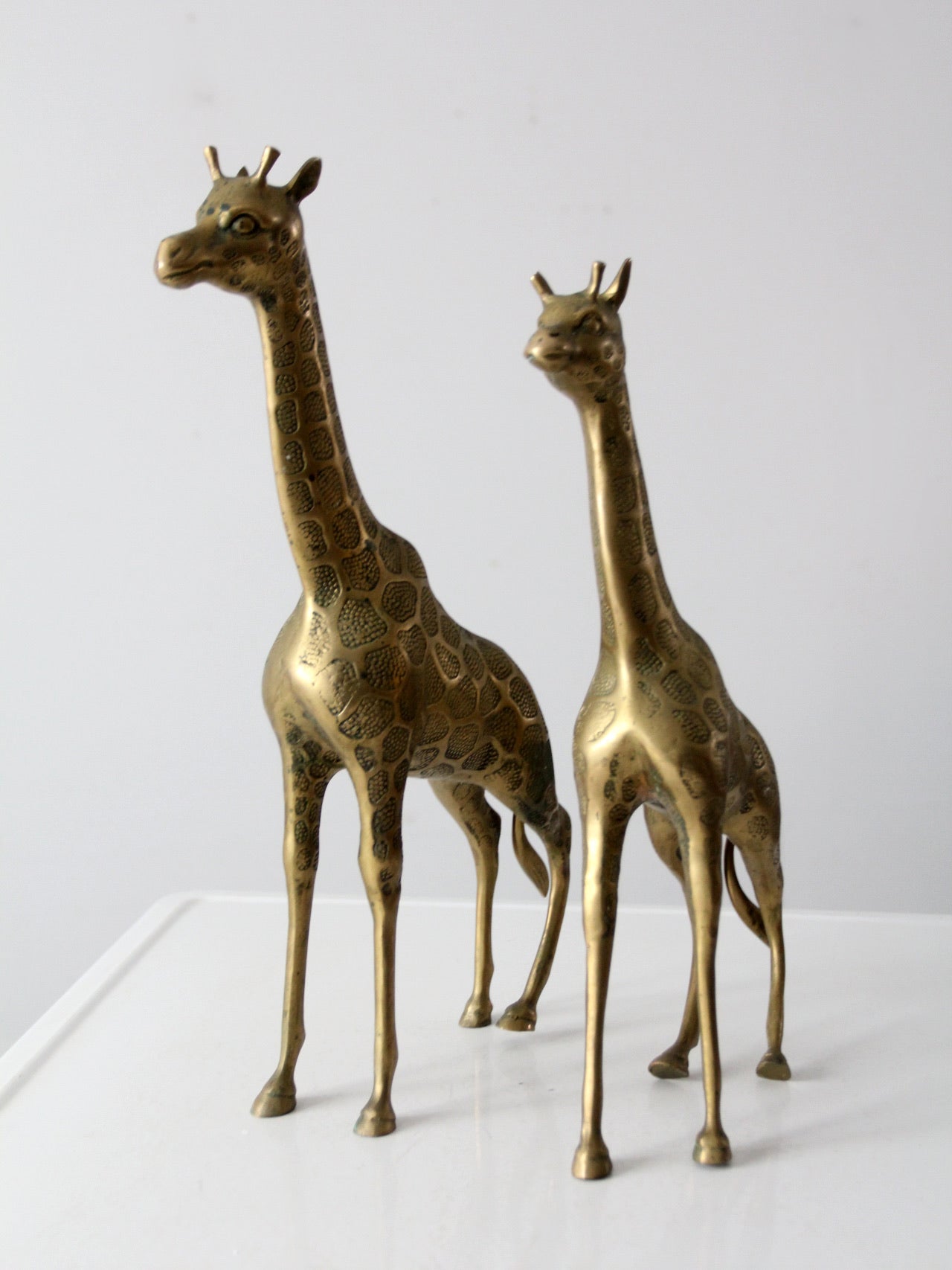 mid century brass giraffes pair