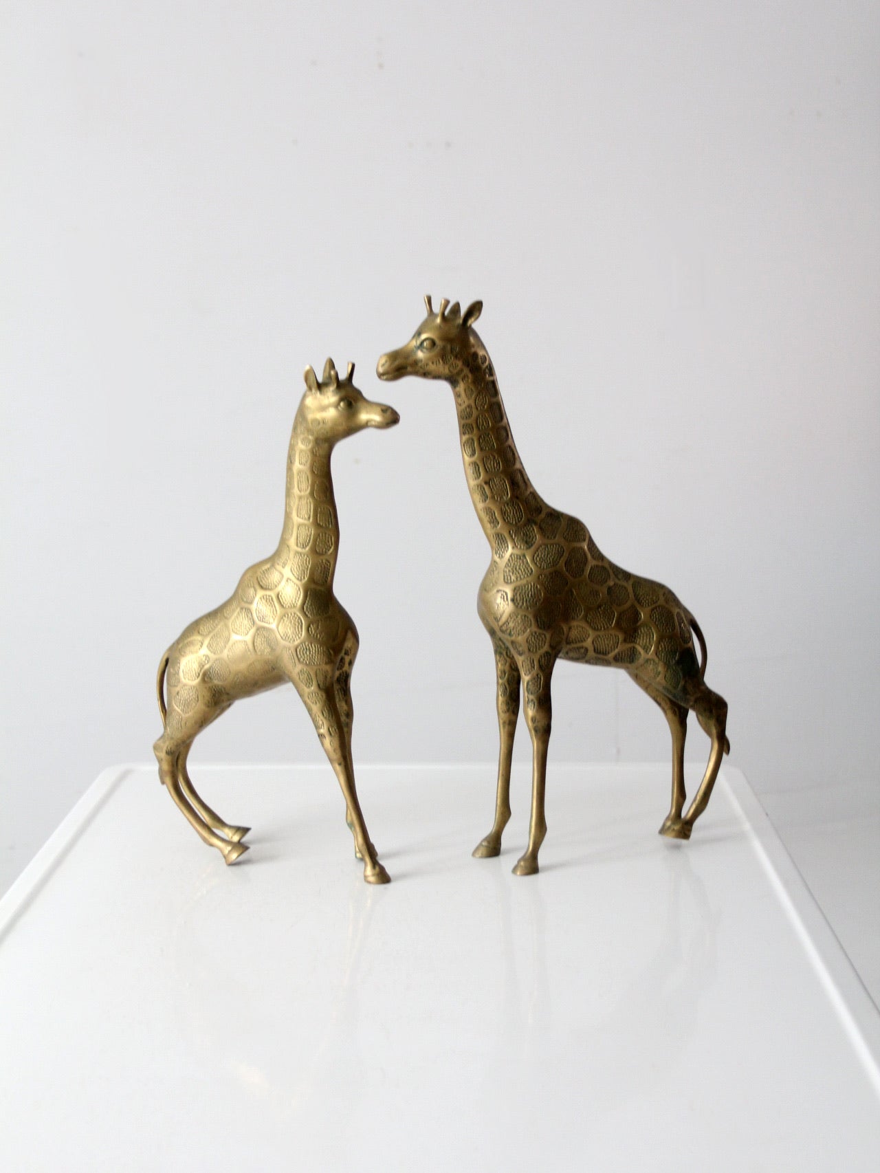 mid century brass giraffes pair
