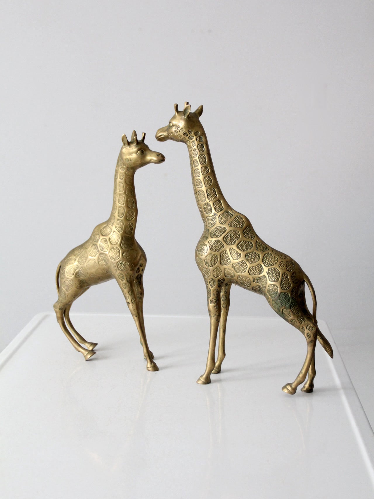 mid century brass giraffes pair