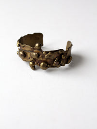 vintage 60s brutalist brass cuff