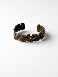 vintage 60s brutalist brass cuff