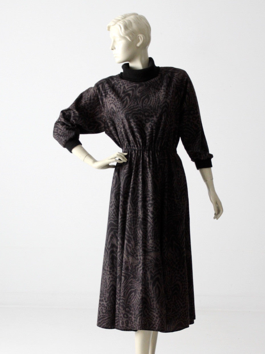 Vintage 70s Animal Print Dress