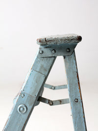 vintage wooden blue step ladder