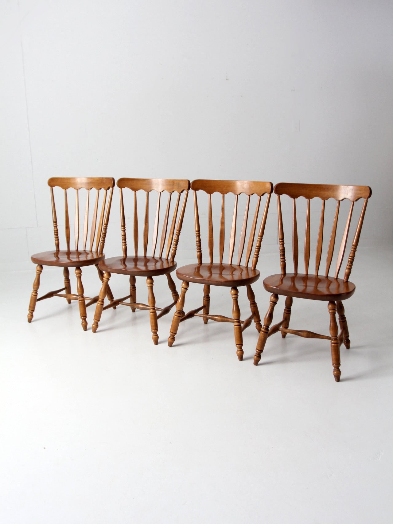 TON Windsor chair ④ Gymax Dining Chair Set of 4 Solid Wood Windsor Chair w/ High