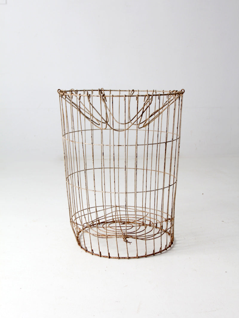 vintage industrial wire basket