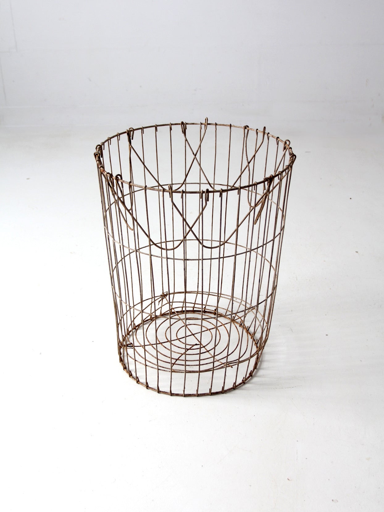 vintage industrial wire basket