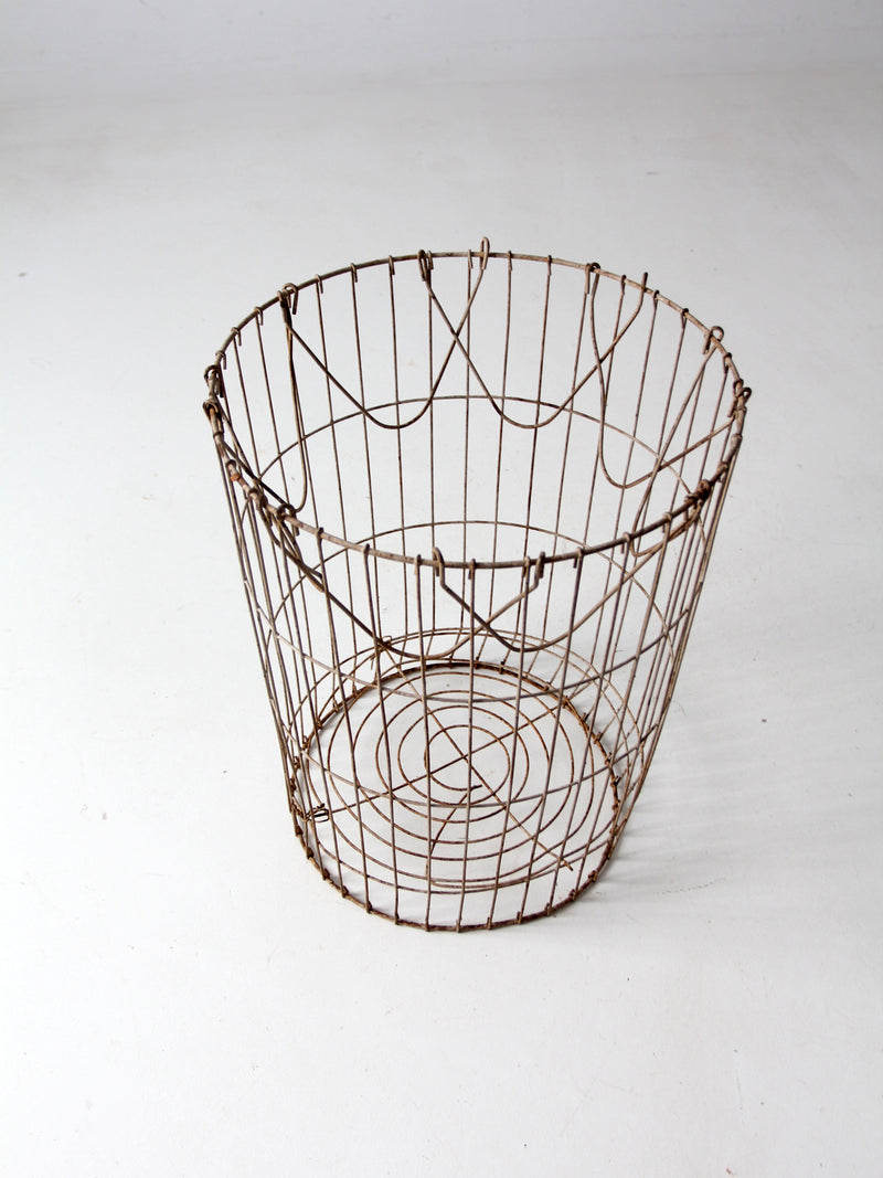 vintage industrial wire basket