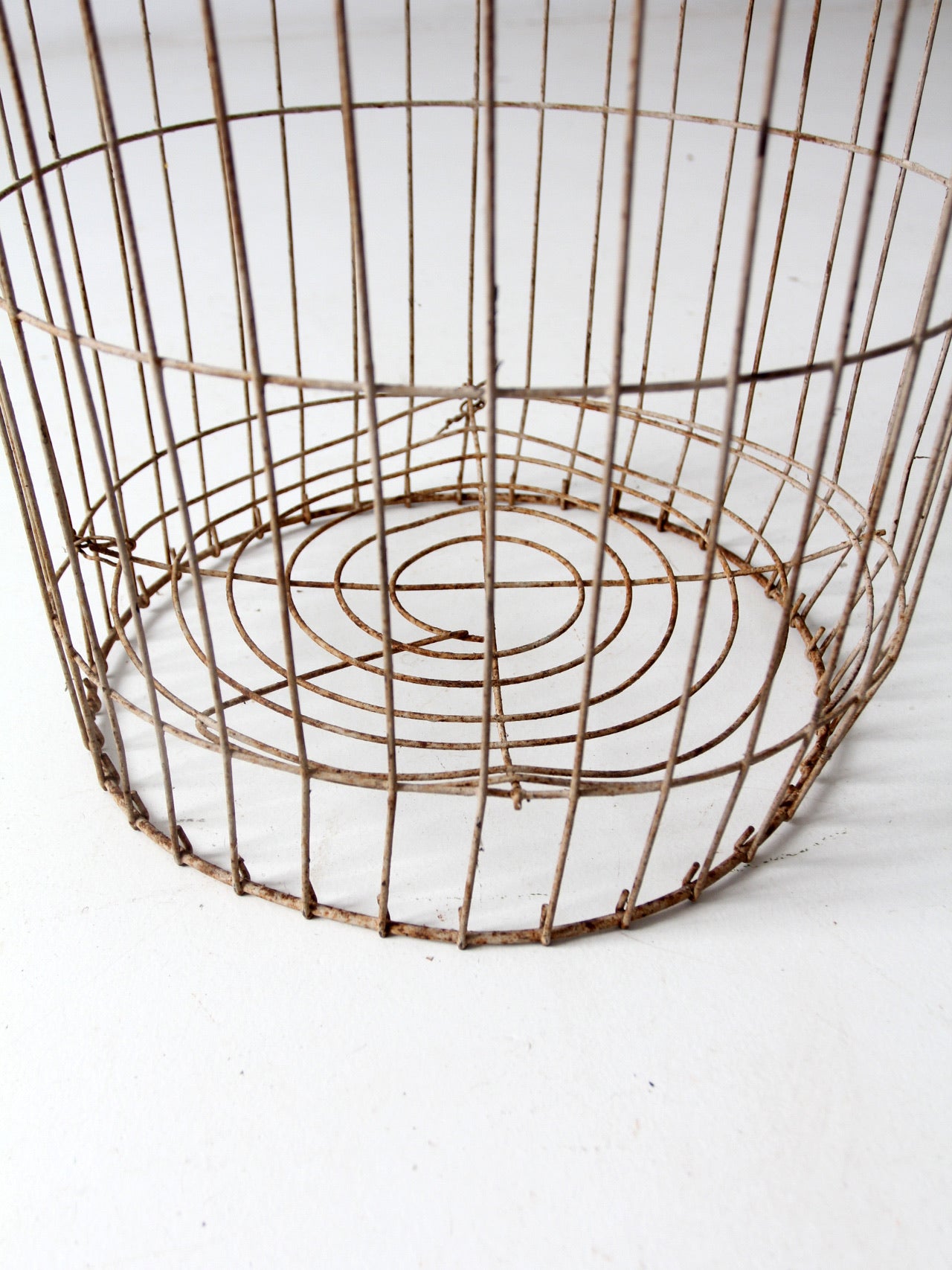 vintage industrial wire basket