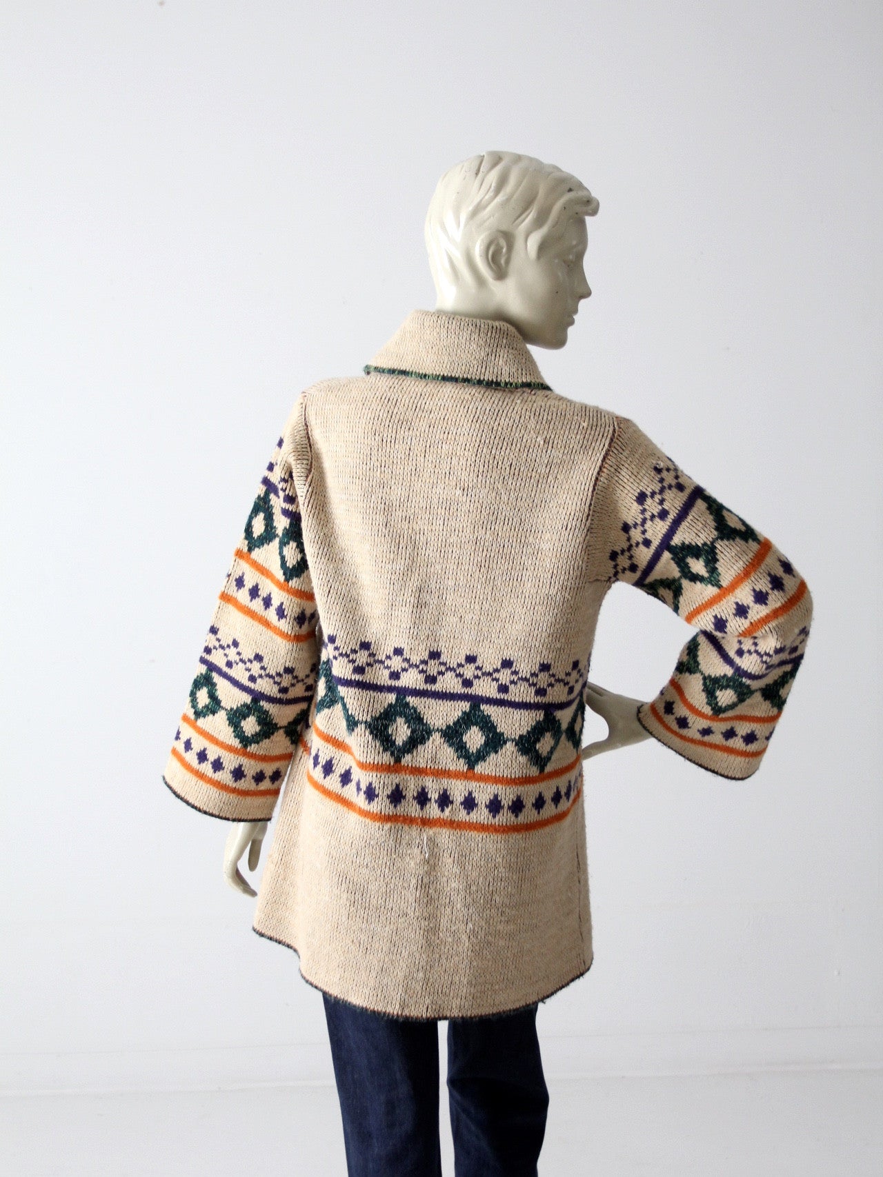 vintage 70s hippie wrap sweater