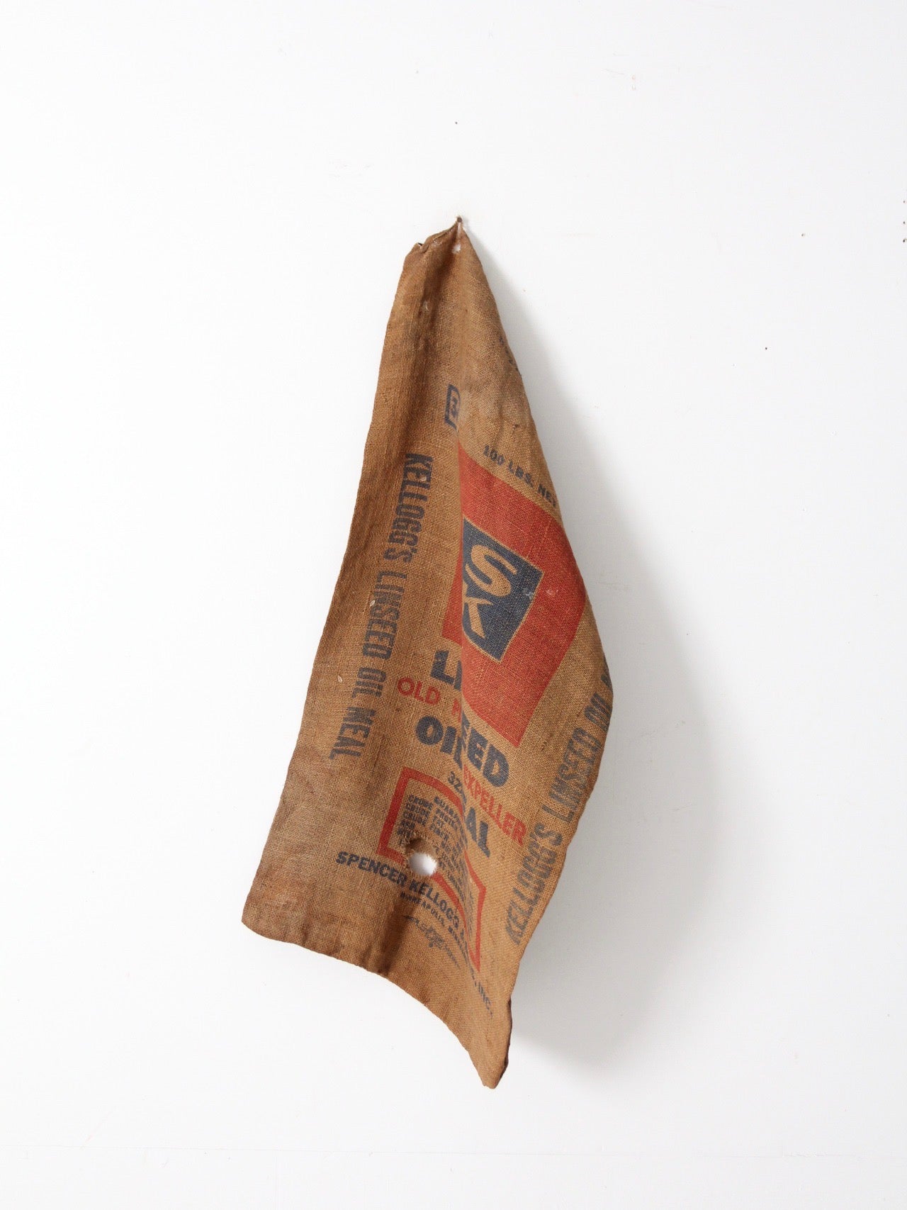 vintage Kellogg's burlap farm sack