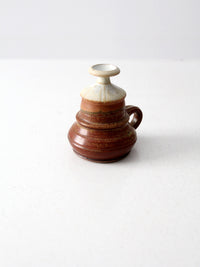 vintage studio pottery oil lamp by Charles Piatt