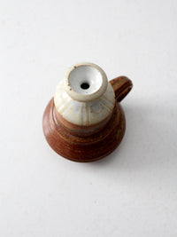 vintage studio pottery oil lamp by Charles Piatt