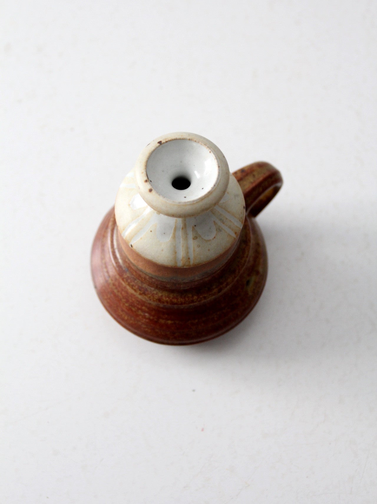 vintage studio pottery oil lamp by Charles Piatt