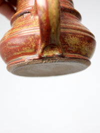 vintage studio pottery oil lamp by Charles Piatt