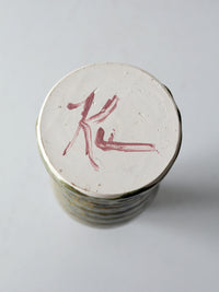 vintage studio pottery bottle vase