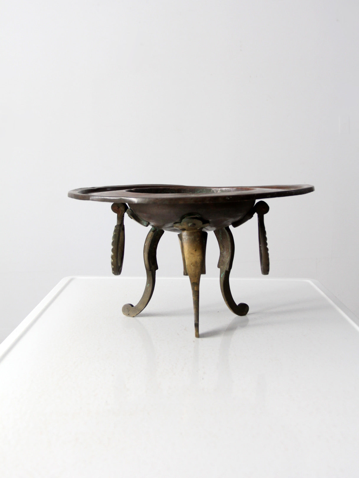 antique copper and brass brazier