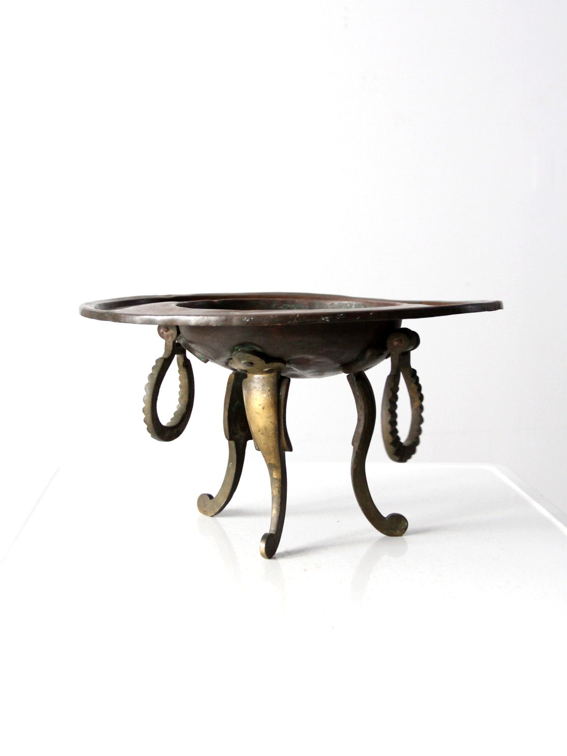 antique copper and brass brazier