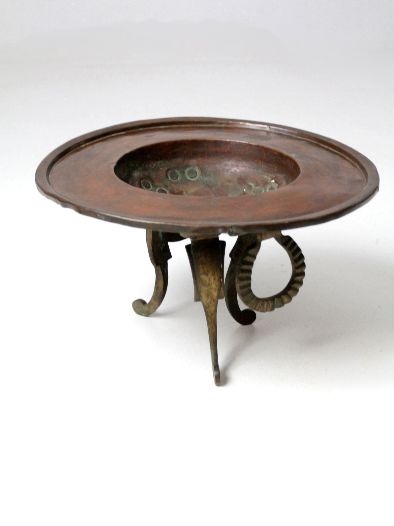 antique copper and brass brazier