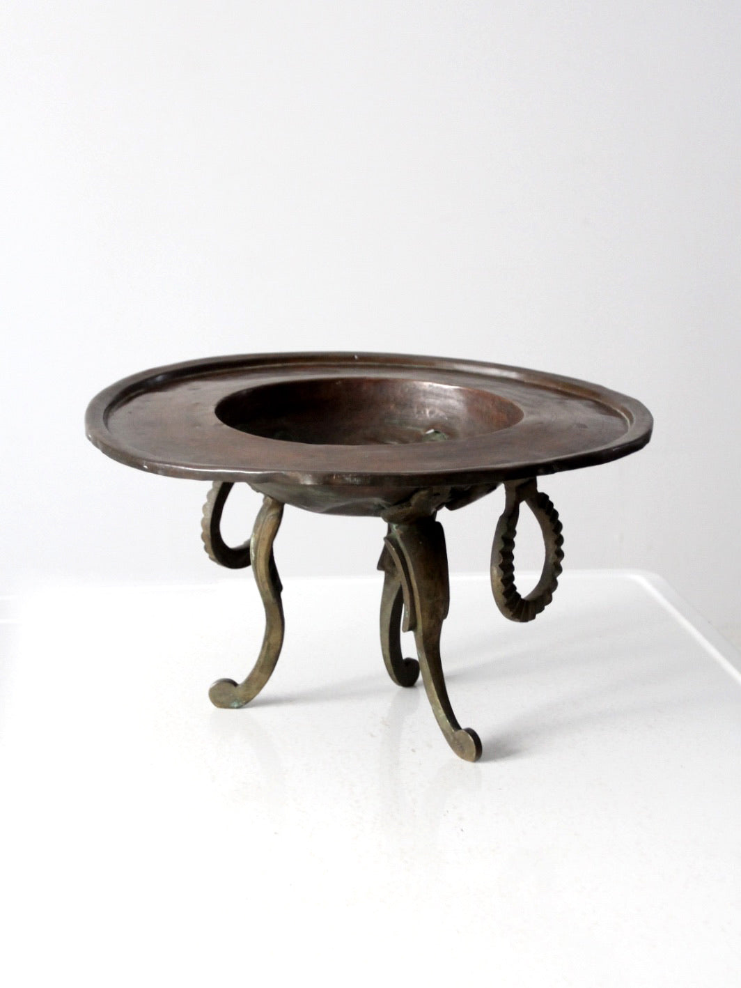 antique copper and brass brazier