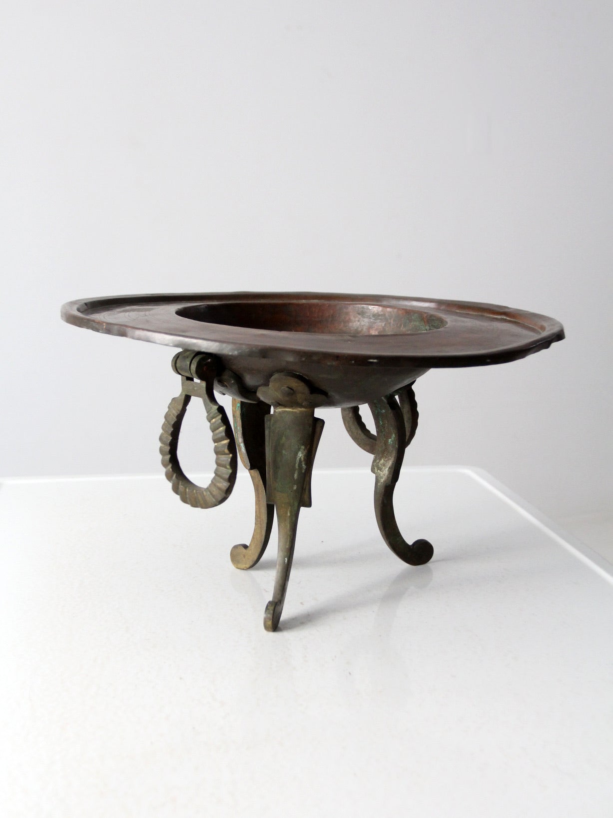 antique copper and brass brazier