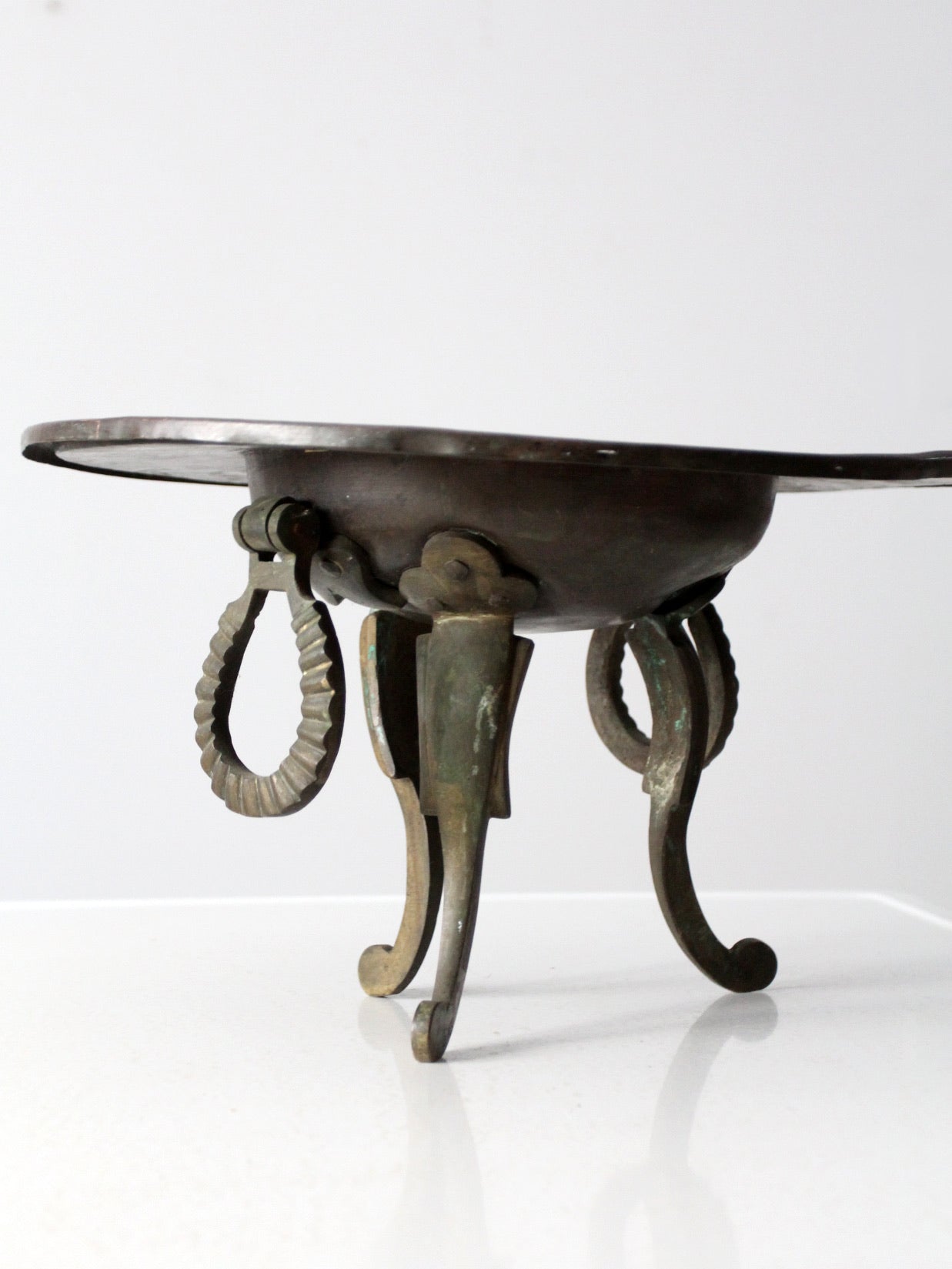 antique copper and brass brazier