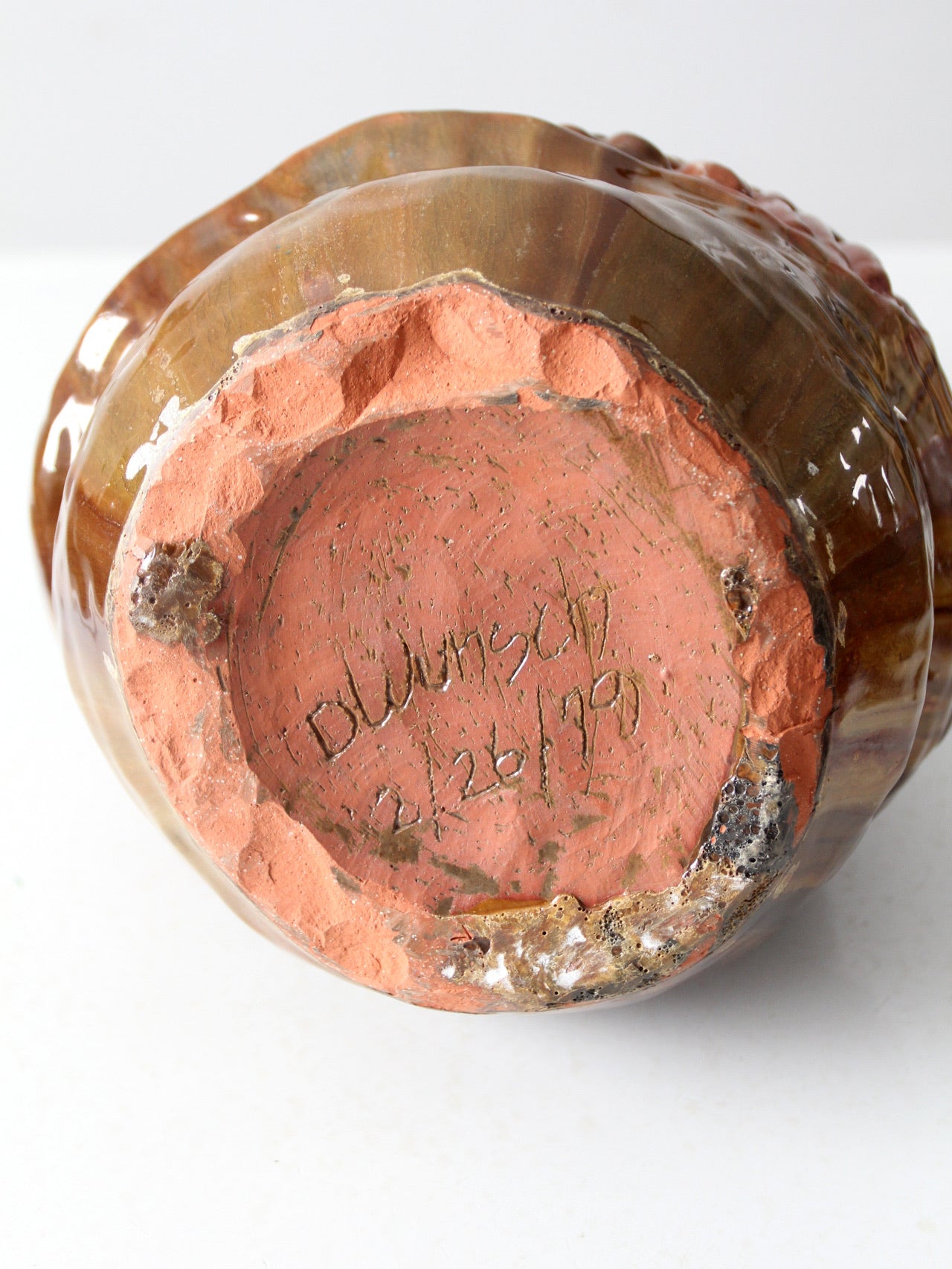 vintage free form studio pottery vase