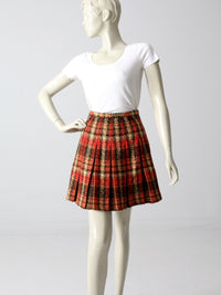 vintage 1960s plaid mini skirt