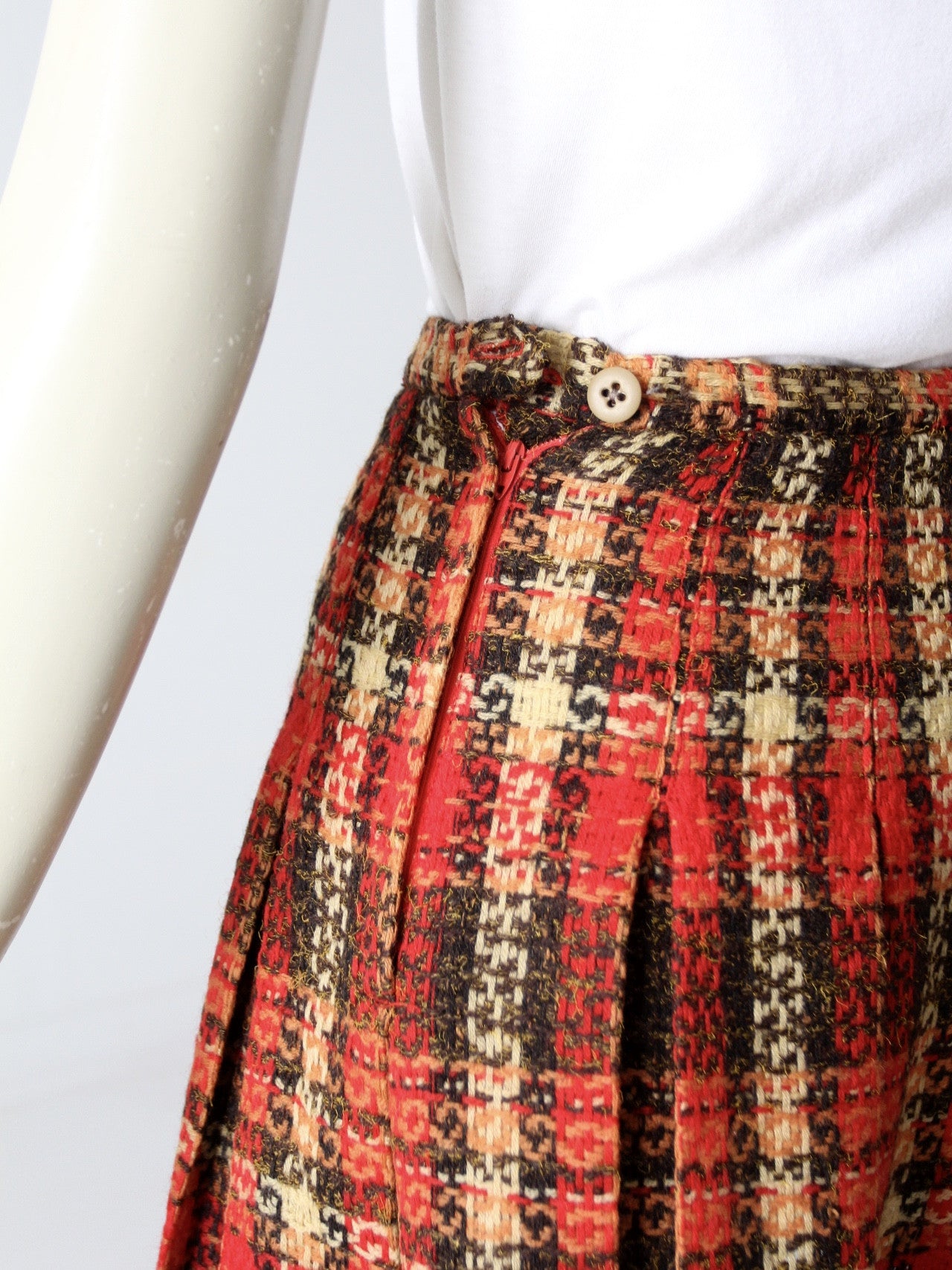 vintage 1960s plaid mini skirt
