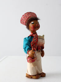 vintage Mexican folk art oil cloth doll