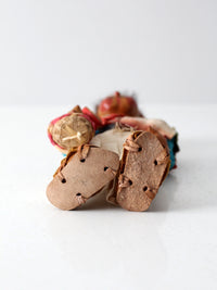 vintage Mexican folk art oil cloth doll