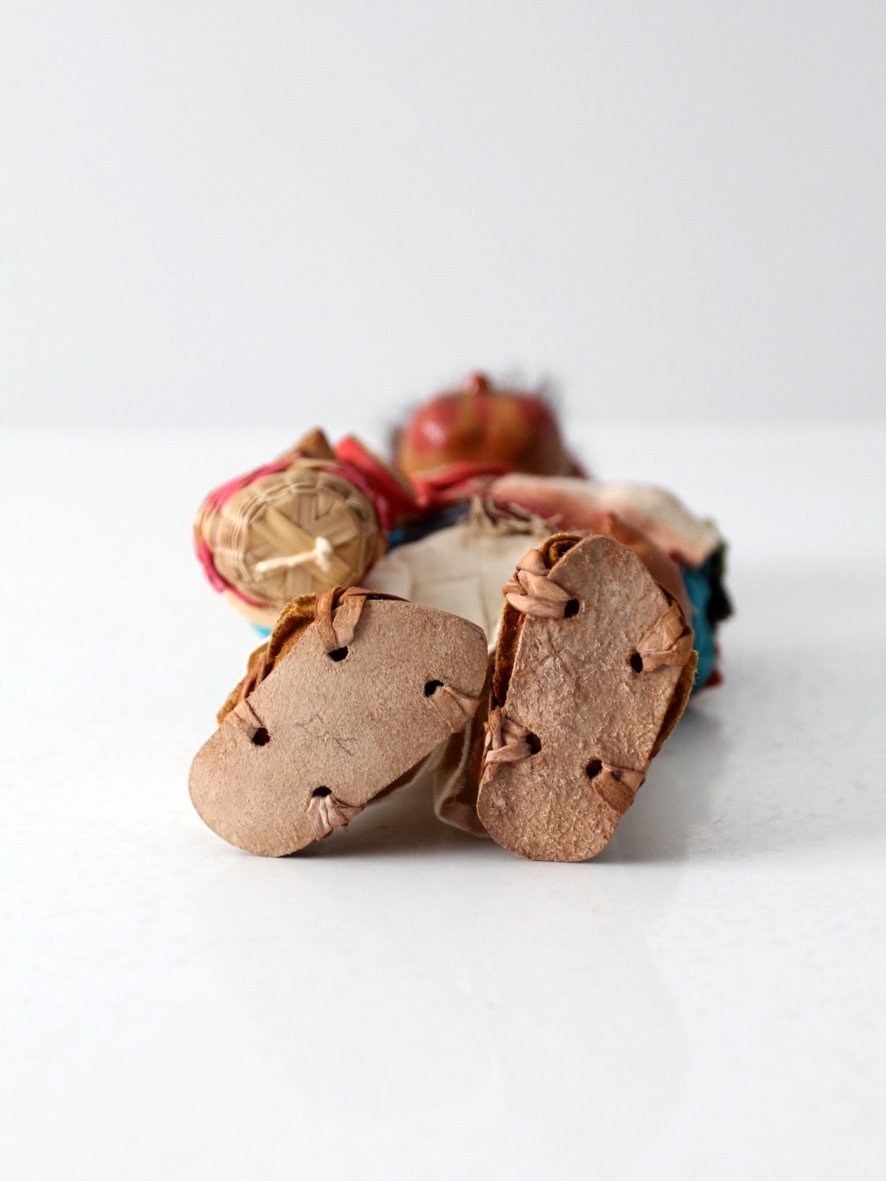 vintage Mexican folk art oil cloth doll