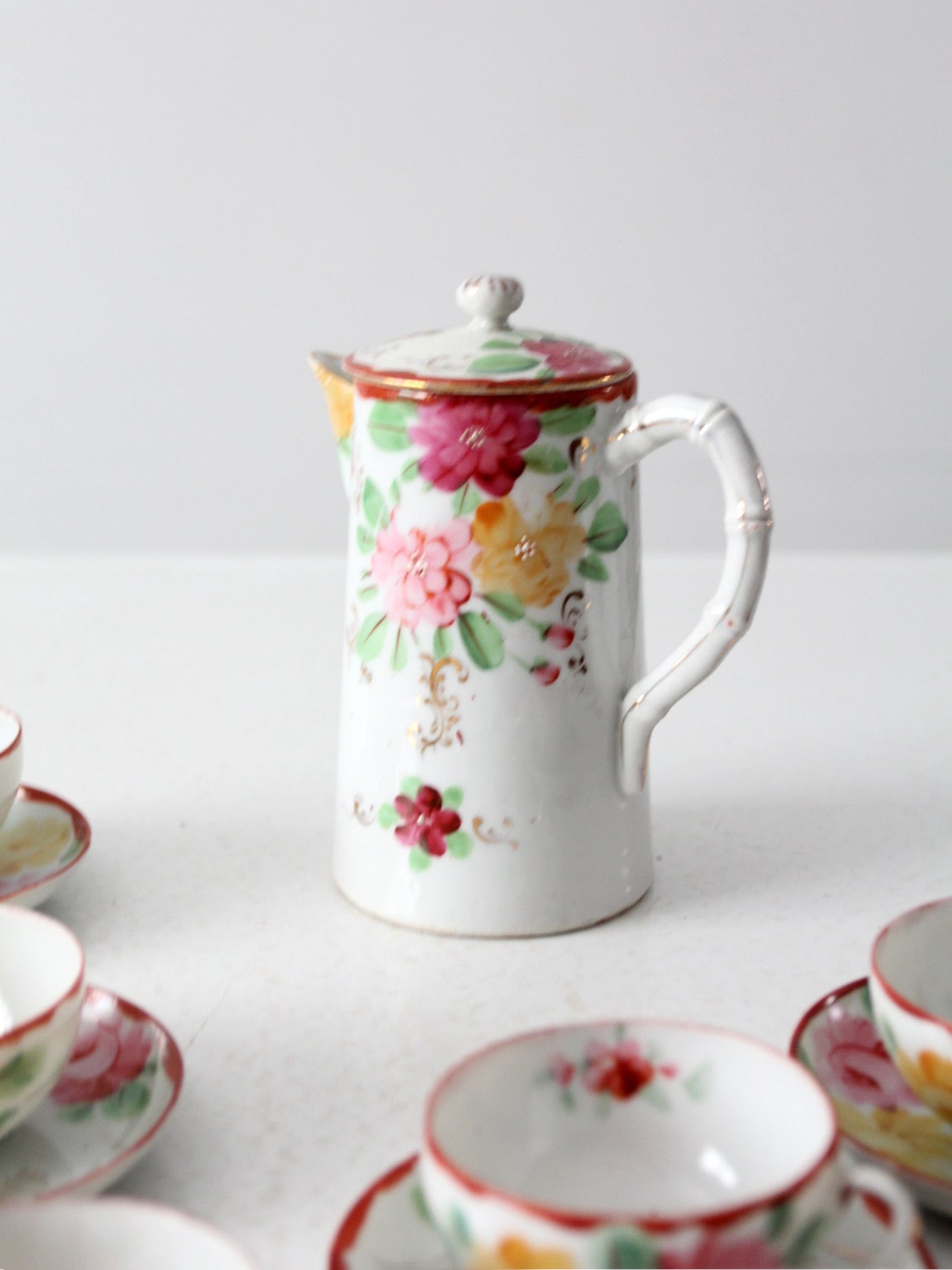 antique Japanese tea set, 13 pc