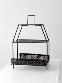 mid-century tiered metal stand
