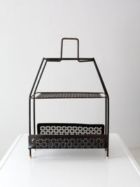 mid-century tiered metal stand