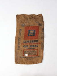 vintage Kellogg's burlap farm sack