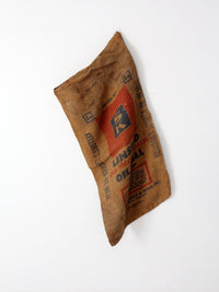 vintage Kellogg's burlap farm sack