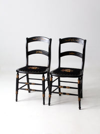 antique needlepoint accent chairs pair
