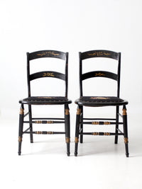 antique needlepoint accent chairs pair