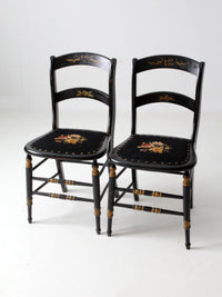 antique needlepoint accent chairs pair