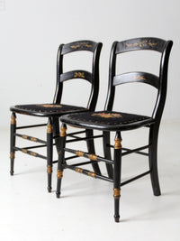 antique needlepoint accent chairs pair