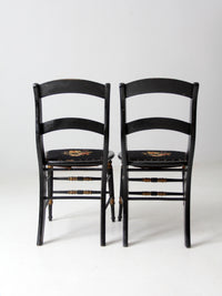 antique needlepoint accent chairs pair