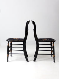 antique needlepoint accent chairs pair