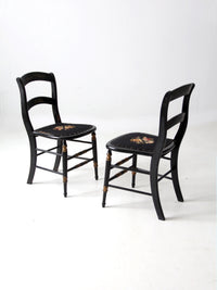 antique needlepoint accent chairs pair