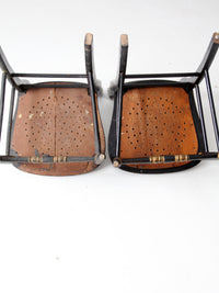 antique needlepoint accent chairs pair