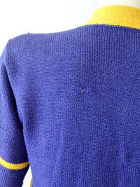 vintage 1950s school cheerleading cardigan sweater