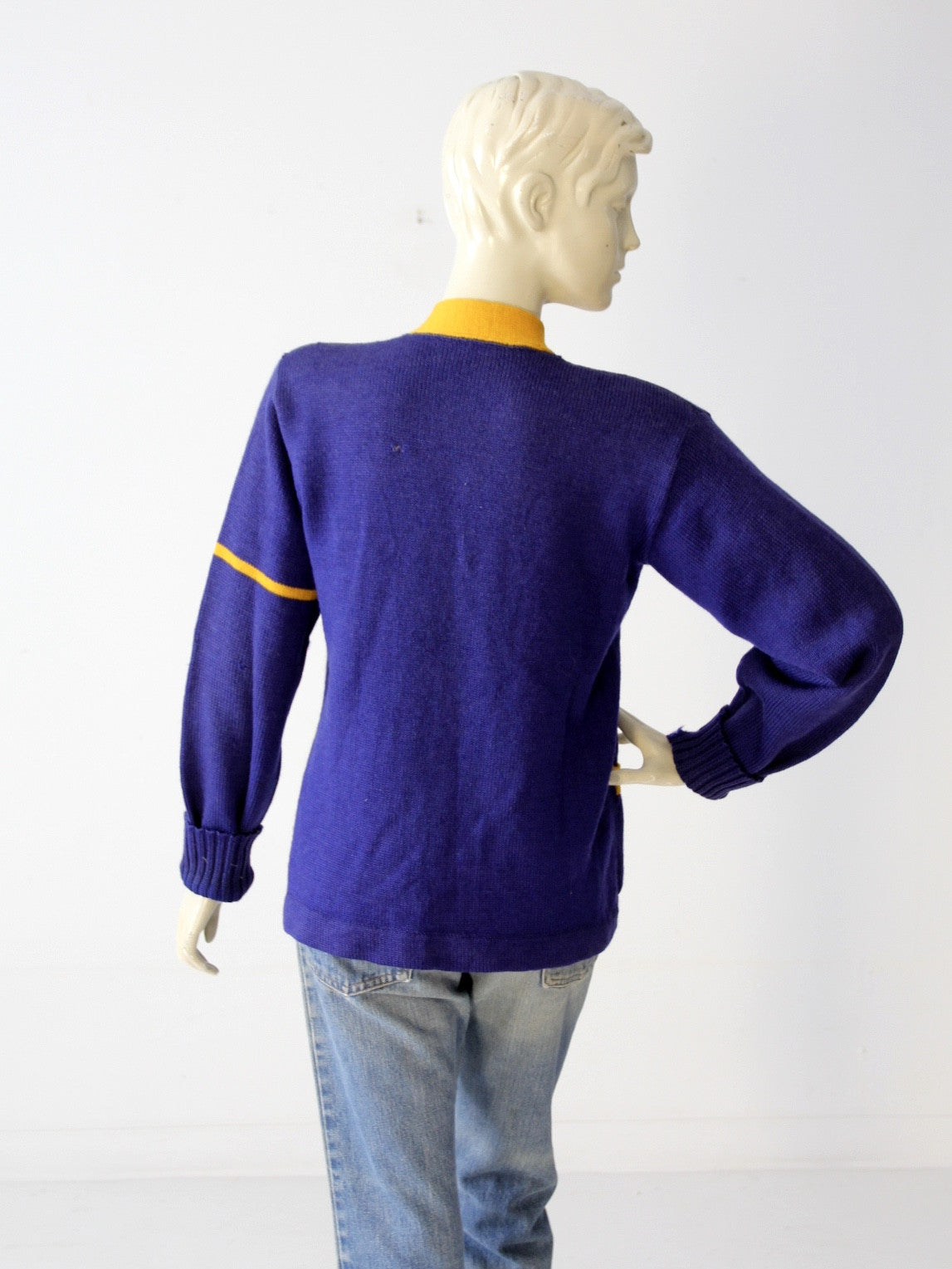 vintage 1950s school cheerleading cardigan sweater