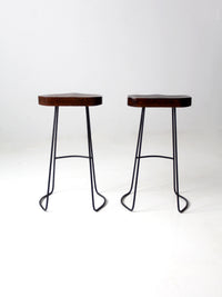 vintage hairpin leg stools pair