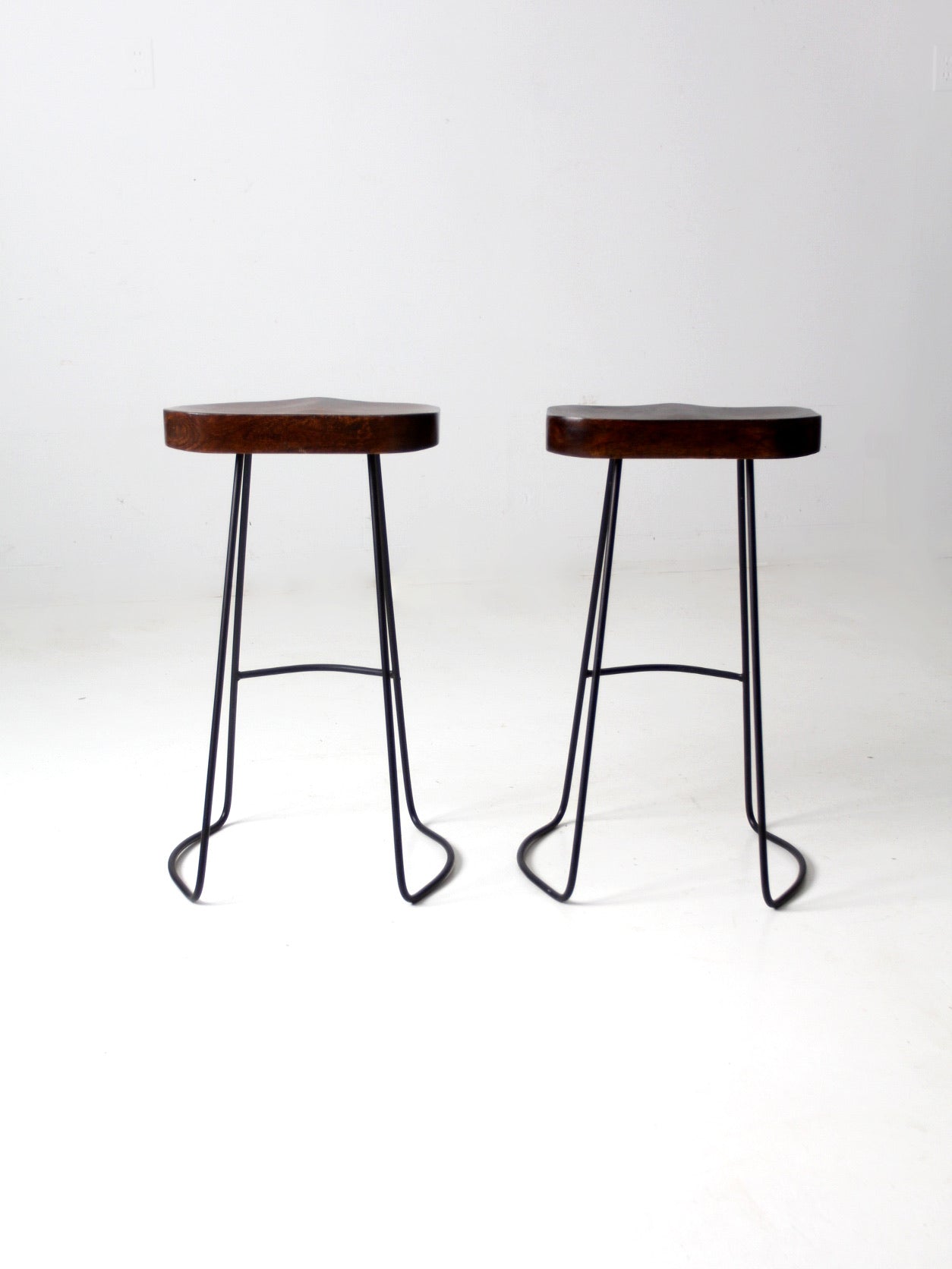 vintage hairpin leg stools pair