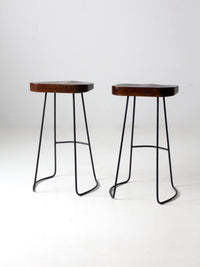 vintage hairpin leg stools pair