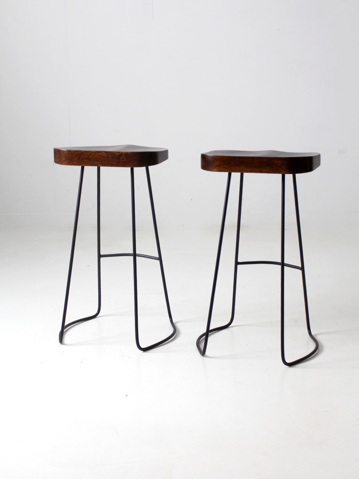 vintage hairpin leg stools pair